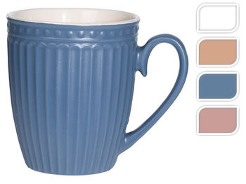 Чашка 340ml Greek style, рельефная, 4 цвета 
