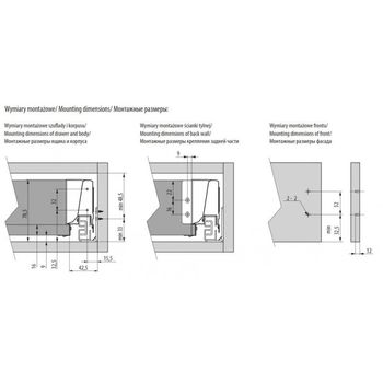 Modern Box gri L-500 H-68 deschidere totală cu amortizor 