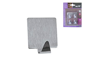 Carlige autoadezive MSV 4buc patrate 3X3cm inox 