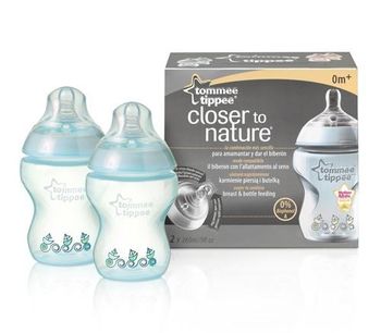 купить Tommee Tippee бутылочка пластиковая с рисунком Blue, 0+мес. 260мл. 2 шт в Кишинёве 