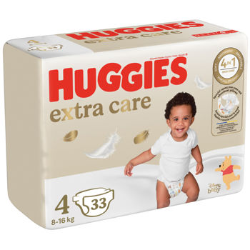 Scutece Huggies Extra Care Jumbo 4 (8-16 kg), 33 buc 