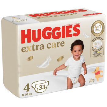 Подгузники Huggies Extra Care Jumbo 4 (8-16 kg), 33 шт. 