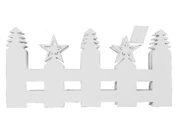 Забор декоративный белый "Christmas", 4шт, 35Х17cm 
