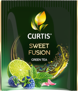 Чай зеленый в пакетиках CURTIS "Sweet Fusion" 25 пакетиков, c лаймом, синей малиной и мятой, мелколистовой 