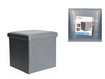 Табурет-ящик для хранения Storage Solution, полиэстер, 38x38x38 см, 2 кг, синий. 