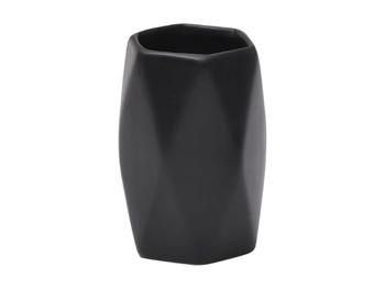 Pahar  pentru periute de dinti Tendance "Romb" negru, din gresie-ceramică 