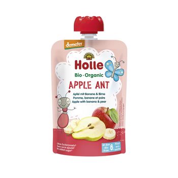 Piure de mere, banane și pere Holle Bio Organic Aplle Ant (6 luni+), 100g 
