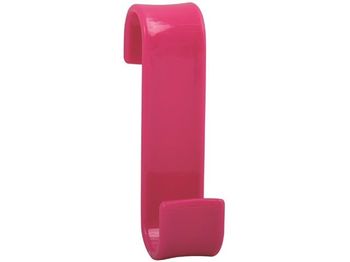 Крючок MSV S-форма розовый, пластик 