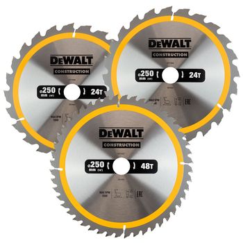 купить Пильные диски DEWALT 250x30mm 2x24T 1x48T DT1963 в Кишинёве 