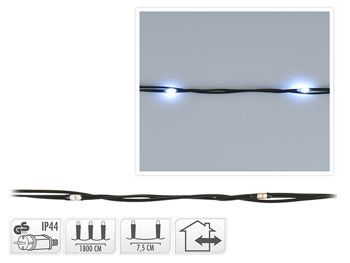 Luminite de Craciun "Fir" 240microLED cablu verde, 18m, alb 