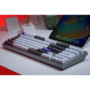 Клавиатура Keychron Q6 Pro QMK/VIA Wireless Custom Full-Metal Mechanical Keyboard (Q6P-N4) Silver Grey, Full Size layout, Knob, RGB Backlight, Keychron K pro Mechanical Banana Switch, Hot-Swap, Bluetooth, USB Type-C, gamer (tastatura/клавиатура)
