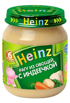 Пюре Heinz овощи-индейка 120 г с 6 месяцев 