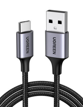 UGREEN Cable USB to Type-C 18W Aluminum with Braided (2m), US311, Black 