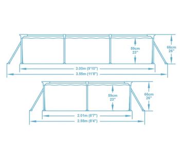 Pool Steel Pro 300x201x66cm, 3300L, cadru metalic 