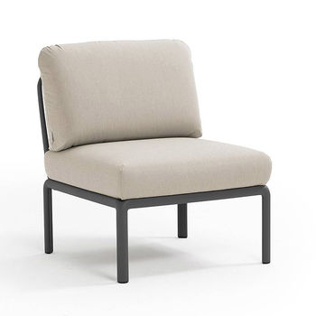 Кресло модуль центральный с подушками c водоотталкивающей тканью Nardi KOMODO ELEMENTO CENTRALE ANTRACITE-TECH panama 40373.02.131