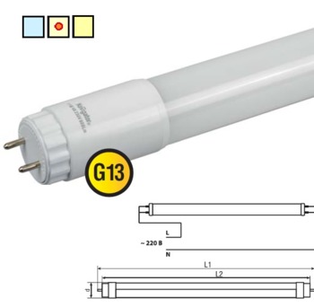 купить (U) LED (9w) NLL-G-T8-9-230-4K-G13 (analog 18wt 600mm) в Кишинёве 
