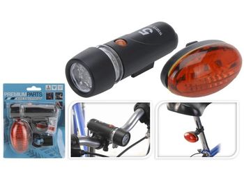 Set de lumini pentru bicicleta 5LED 2buc(volan+spate) 