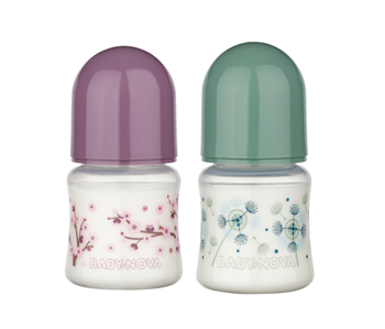 купить "Baby-Nova" Силиконовая бутылочка для кормления с широким горлышком, 150 мл, для детей от 0 до 24 месяцев, с медленным потоком, без BPA, с дополнительной соской, 1 шт. в Кишинёве 