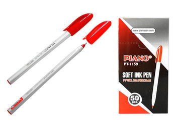 Ручка шариковая PT-1159 soft ink,1mm, красная 