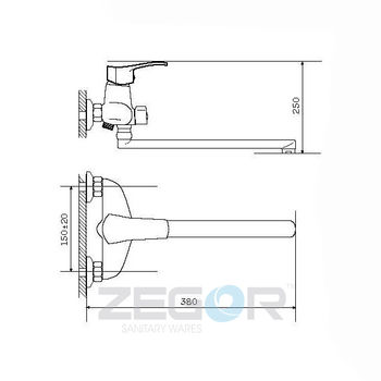 купить Смеситель для ванны ZEGOR NGB A185 EVRO картридж D. 40 СНЯТ С ПРОИЗВОДСТВА!! в Кишинёве 