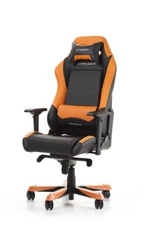 Gaming Chairs DXRacer - Iron GC-I11-NO-S4, Black/Black/Orange - PU leather & PVC leather, Gamer weight up to 130kg / growth 160-195cm,Foam Density 52kg/m3,5-star Wide Alum Base,Gas Lift 4 Class,Recline 90*-135*,Armrests:4D,Pillow-2,Caster-3*PU,W-30kg