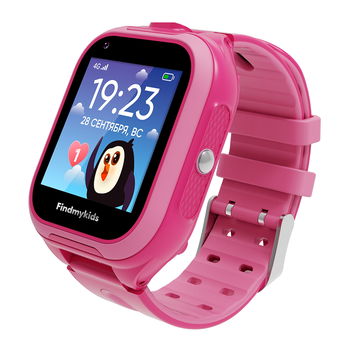Детские часы с GPS Elari Findmykids 4G Go Розовый,Черный 