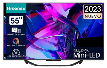 Телевизор 55" LED SMART TV Hisense 55U7KQ, 3840x2160 4K UHD, VIDAA U7.0, Black 