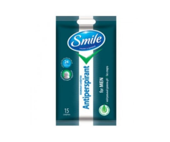 Şerveţele umede Smile, antiperspirant pentru bărbaţi, 15 buc. 