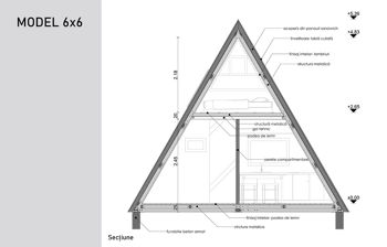 Металлический модульный дом тип А каркас 60 кв.м + этаж 12 кв.м - модель XL 