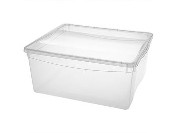 Container cu capac Econova Cristal 18l, 40X33.5X17cm, transparent 