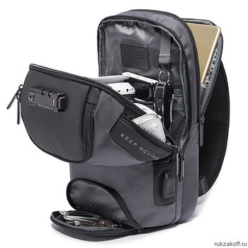 купить Однолямочный рюкзак BANGE BG7082, чёрный в Кишинёве 