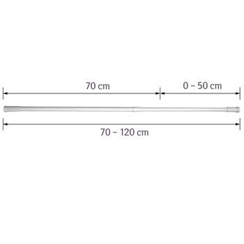 cumpără Cornisa de baie telescopica din aluminiu si otel inoxidabil, dimensiune: 70-120 cm Tatkraft Thorin 17405 în Chișinău 