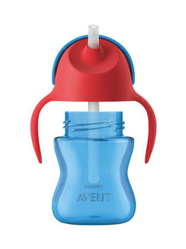 Cană cu pai flexibil Avent SCF796/01, 200 ml, băiat 