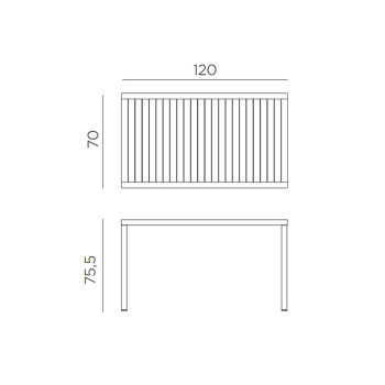 Masa de gradina Nardi CUBE 120x70 CAFFE vern. caffe 47657.05.000 (Masa pentru gradina exterior terasa balcon)