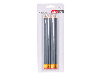 Set creioane simple 6buc HB Get-it cu radiera 