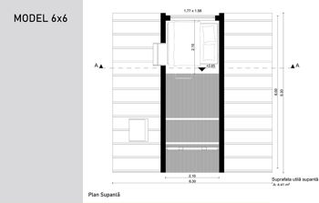 Casă metalică modulară tip A frame 60 mp + etaj 12 mp – model XL 