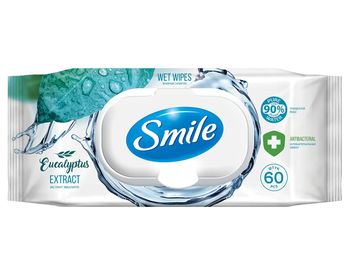 Влажные салфетки с экстрактом эвкалипта Smile, 60 шт. 