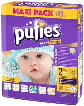 купить Pufies подгузники Baby ArtDry Mini 2, 3-6 кг, 76 шт. в Кишинёве 