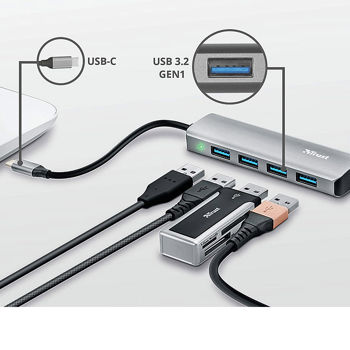 USB-концентратор Trust HALYX 4-PORT USB3.2 HUB (4-портовый концентратор USB 3.2 Gen1)