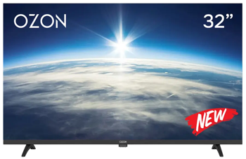 Телевизор 32" LED SMART TV OZON H32S6000R, 1366x768 HD, Android TV, Black 