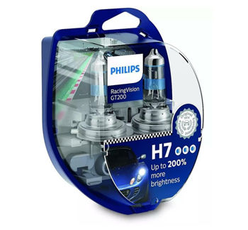 PHILIPS H7 RacingVision GT200 +200% 3500K 1500LM 12V 55W PX26d BL (2 шт.) 