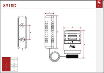 купить Головка термостатическая с выносным датчиком 2 м Арт. 891SD (6,5° C до 28° C)  ITAP в Кишинёве 