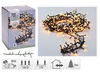 Luminite de Craciun "Fir" 700LED alb-cald, 14m, cablul verde 