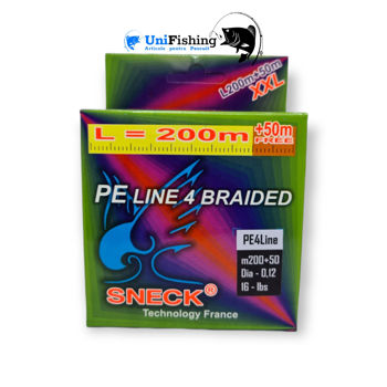 Шнур плетёный Sneck PE line 4 BRAIDED  0.30mm 