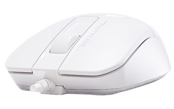 Mouse A4Tech FM12S Silent, Optical, 1000 dpi, 3 buttons, Ambidextrous, 4-Way Wheel, White, USB 