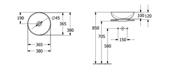 Villeroy&Boch Loop & Friends Накладная раковина 380 x 380 mm Stone White 