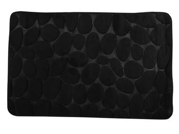 Covoras pentru baie 50X80cm MSV Pebble negru, microfibra 