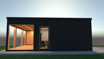 Модульный деревянный дом Box-Studio 6х8м + терраса 3х8м 