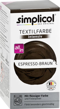 SIMPLICOL Intensiv - Espresso-Braun - Vopsea pentru haine si textile in masina de spalat, cafeniu espresso 