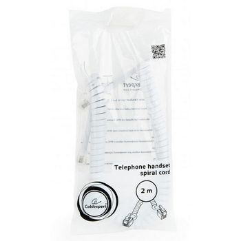 Telephone handset spiral cord, RJ10 (4P4C), 2 m, white, TC4P4CS-2M-W 